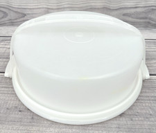 VINTAGE TUPPERWARE PIE CARRIER WITH LID AND HANDLE 719-1  720-2  11" X 4"