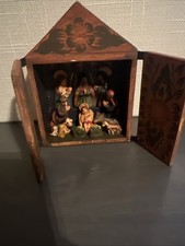 Vintage Christmas Hand Carved Nativity 
