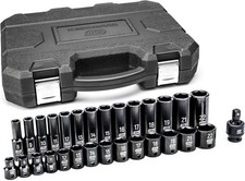 GEARWRENCH 29 Pc. 3/8" Drive 6 Pt. Impact Socket Set, Standard  Deep, 84925N