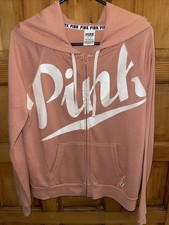 Victoria Secret Pink Zip Front Hoodie Size Medium