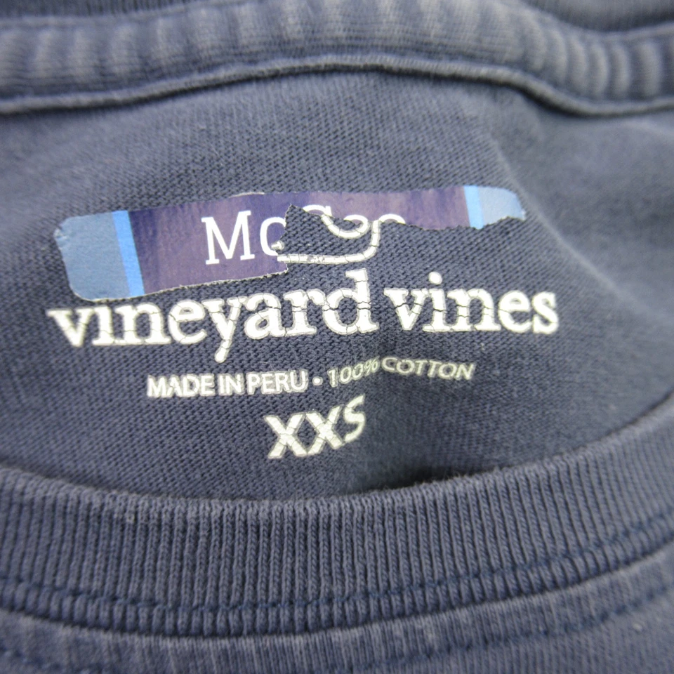 Vineyard Vines Shirt Girls 2XS Blue Long Sleeve Pocket Crew Neck Casual - Image 3 of 4