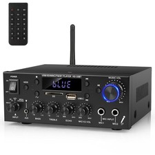 Stereo Audio Amplifier, 2 Channel 500W Bluetooth 5.0 Home Theater Power Ampli...