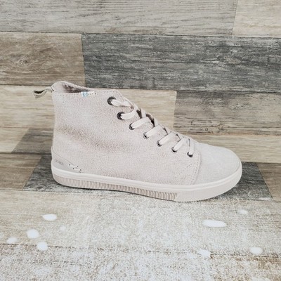 Toms Trvl Lite Womens Shoes Sz 7 Birch Shaggy Suede High Top Lace Up Sneakers