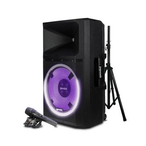 Gemini 15” 2200W Bluetooth PA Speaker System – DJ Loudspeaker with S