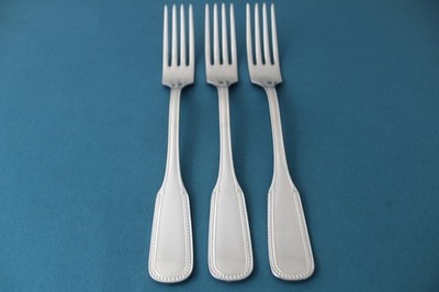 Guy Degrenne PERLES Dinner Forks (Set of 3) 18-10 LIGHT USE France 8 1/8''