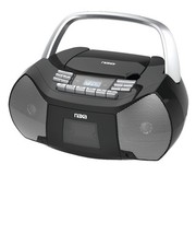 Naxa Electronics NPB-268 Portable CD/Cassette Boombox, Silver/Black