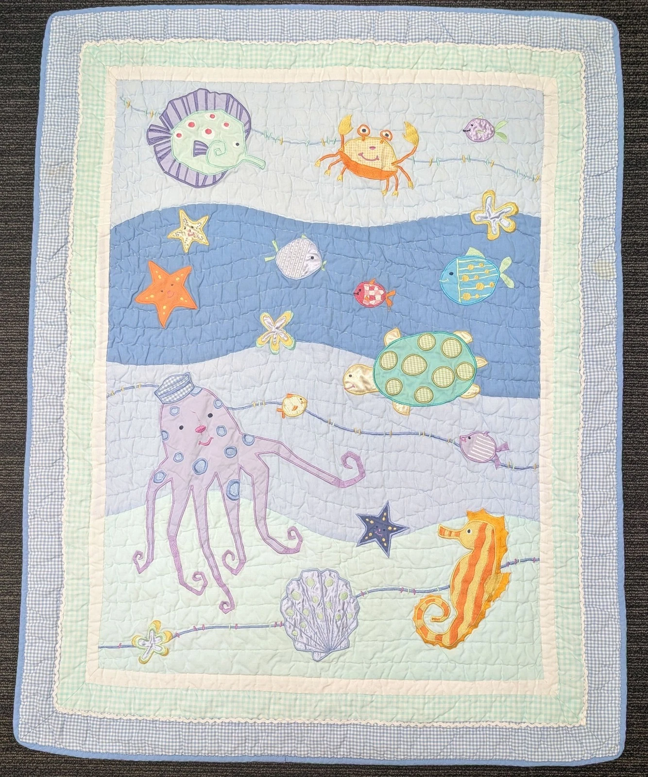 Kidsline Crib Quilt Lavender Yellow Blue Under The Sea Theme Beach Baby
Opens in a new window or tab