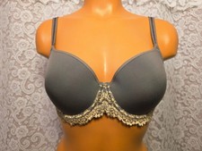 Wacoal Embrace Lace Lined Demi Underwire T-Shirt Bra 853191 Taupe Lace Size 36B