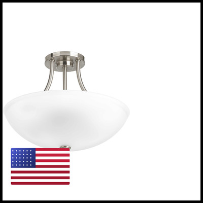 Progress Lighting P3748-09 2-100W Medium Base Semi-Flush Convertible Brushed