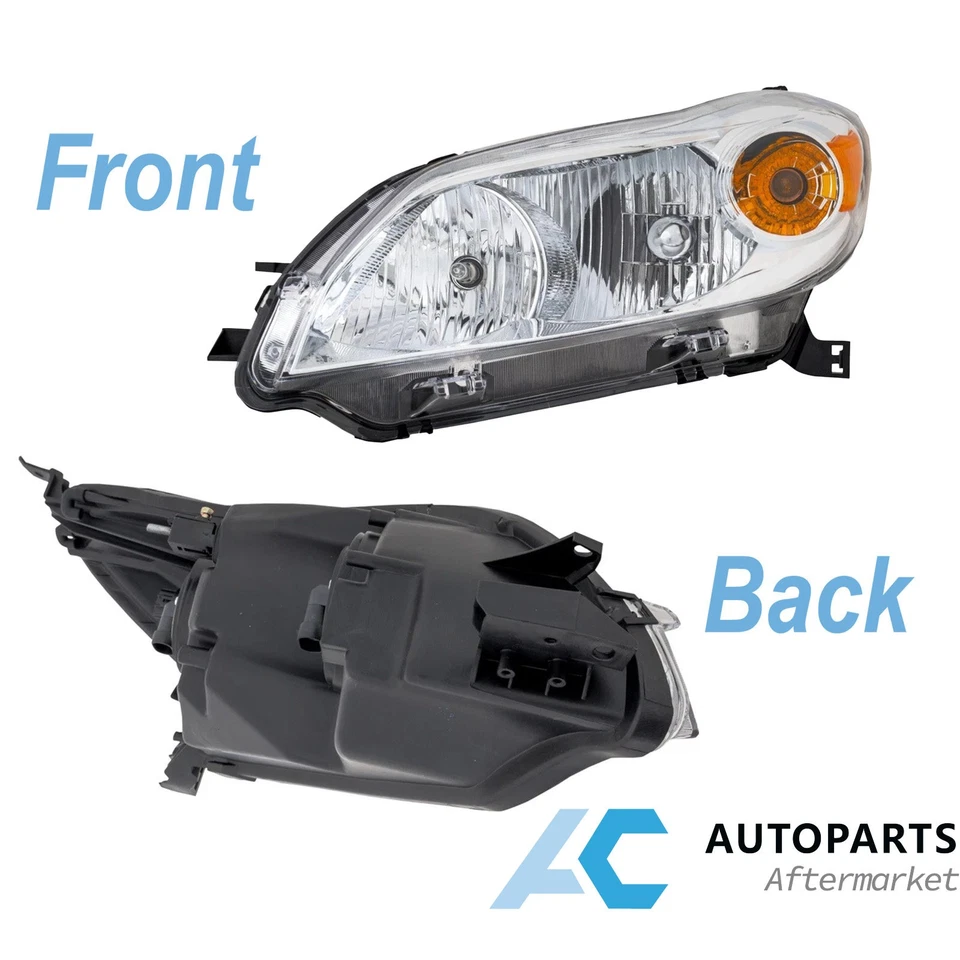 For 2009-2012 TOYOTA MATRIX Pair Headlight Assembly Headlamp Left Right Chrome Foto 2 de 4