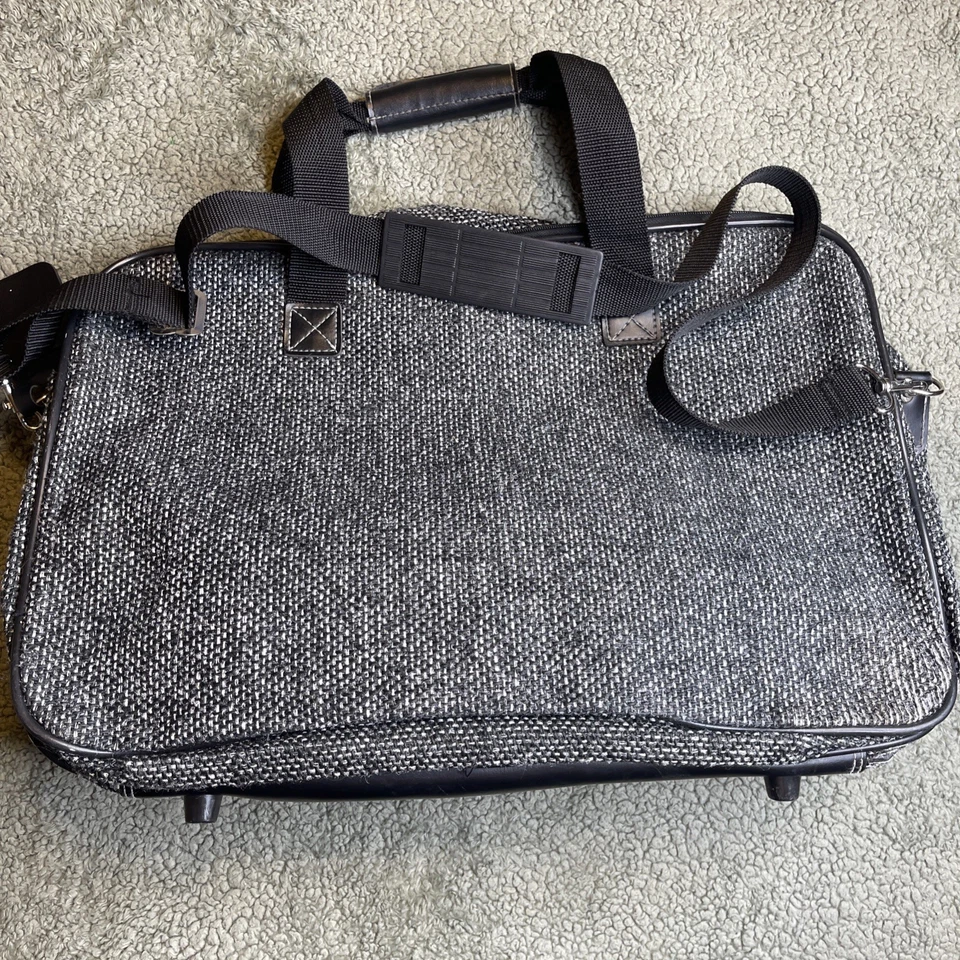 Juego de equipaje vintage Jaguar Tweed 2 piezas gris negro bolsa y bolsa de mano JCPenney Foto 3 de 4