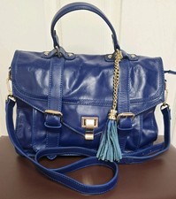 Leather Oxford Purple Sathel Handbag