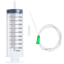 Syringe with Tubing Hose, 500ml Large Plastic 3.28 Feet 