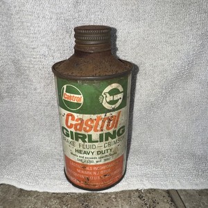 Vintage Castrol GIRLING BRAKE FLUID CAN 12oz can empty
