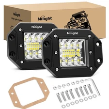 Nilight 2PCS 42W Flush Mount LED Light Pods Spot Flood Combo Backup Reverse