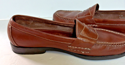Cole Haan Douglas Brown Leather Penny Loafers Men display picture 3