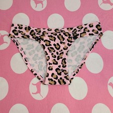 VTG VS PINK Classic Cotton Extra Low Rise Bikini Panty Size Sm Leopard