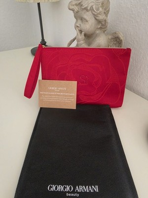New GIORGIO ARMANI Beauty TROUSSE SI PASSIONE ROUGE / RED SI PASSIONE POUCH 