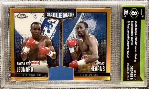 Sugar Ray Leonard / Thomas Hearns [Gold Refractor] #SM-2 card