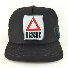 VTG 80s BSR Trucking Mesh USA Made Trucker Hat Snapback Adjustable Retro Cap