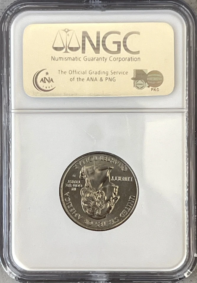2004-D 25C Wisconsin State Extra LEAF LOW Washington Quarter NGC MS66 Coin 495 - Image 2 of 2