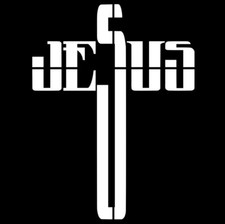 Jesus Cross Sticker Decal Car Truck Window - Black or White