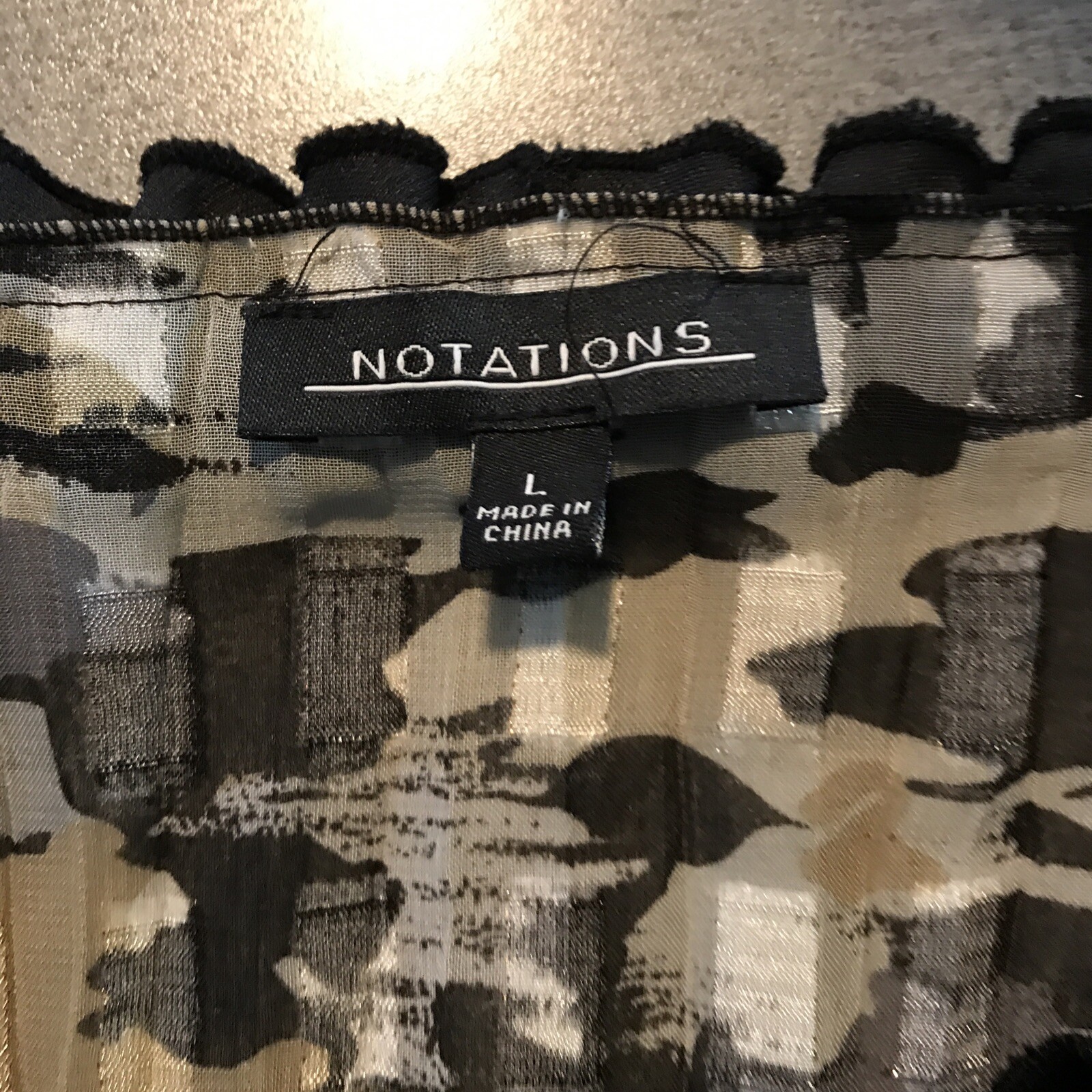 Notation's Multi Color button down blouse Top SZ … - image 9