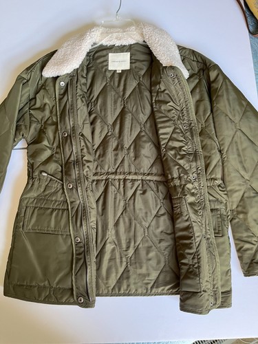 Thread & Supply Quilted Utility Jacket Shearling Collar ~Women’s L - Picture 6 of 10