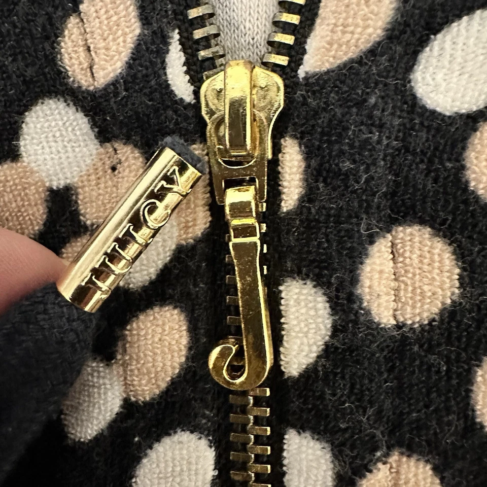 Sudadera con Capucha De Colección Juicy Couture Manga Corta Hecha en EE. UU. XL Paño de Terry Negro Tostado Foto 4 de 4