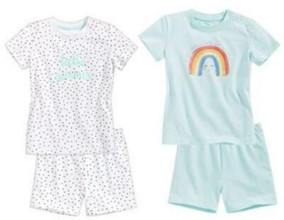 2 Stück Baby Mädchen Zweiteiliger Schlafanzug GR.62/68  kurzarm  NEU mit Etikett
