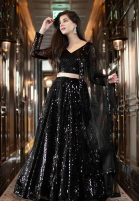 white christmas dresses Indian Designer Black Anarkali Gown with Dupatta for Wedding – Ragthm