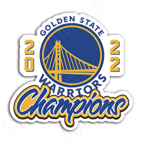 Golden State Warriors 2022 Champions NBA Classic logo type Die-cut STICKER