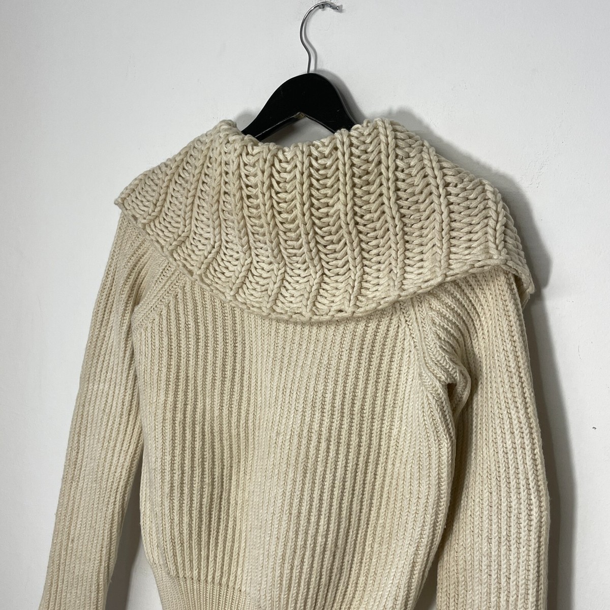 Vintage Gucci by Tom Ford Chunky Wool Knit Collared Crop Jumper