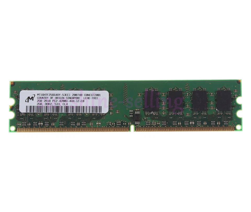 Micron 4GB 2X 2GB 2RX8 DDR2 PC2-4200U 533mhz 240pin Desktop DIMM NON-ECC Memory - Image 2 of 4