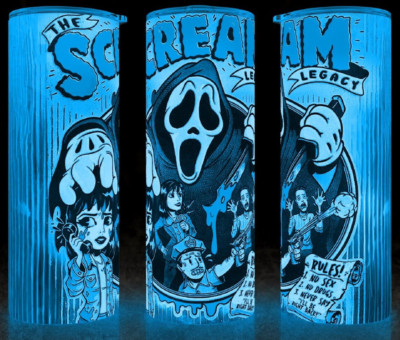 Glow in the Dark Scream Ghostface Legacy Cartoon Style Cup Tumbler 20oz