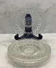 5 Vintage Colony Park Lane Clear Lunch Plate Arch Dots Indiana Depression 8 1/2"