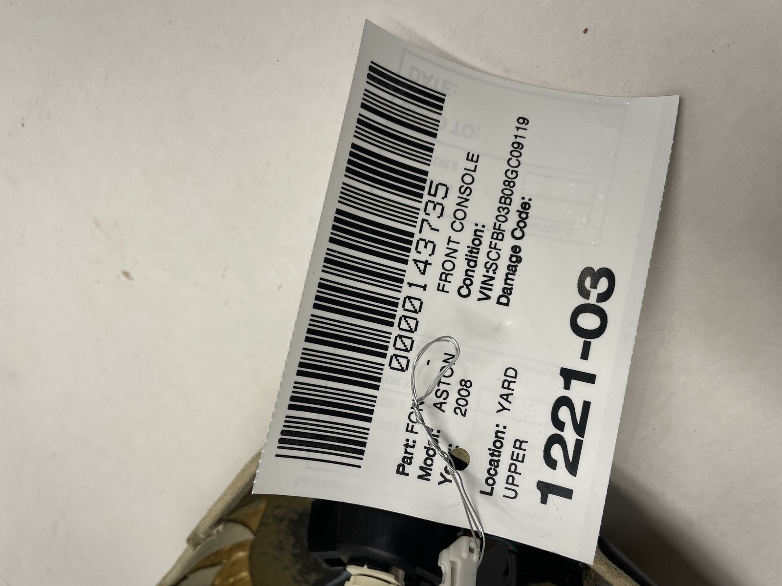 2006-2011 ASTON MARTIN V8 VANTAGE FRONT OVERHEAD CONSOLE DOME LIGHT LAMP OEM