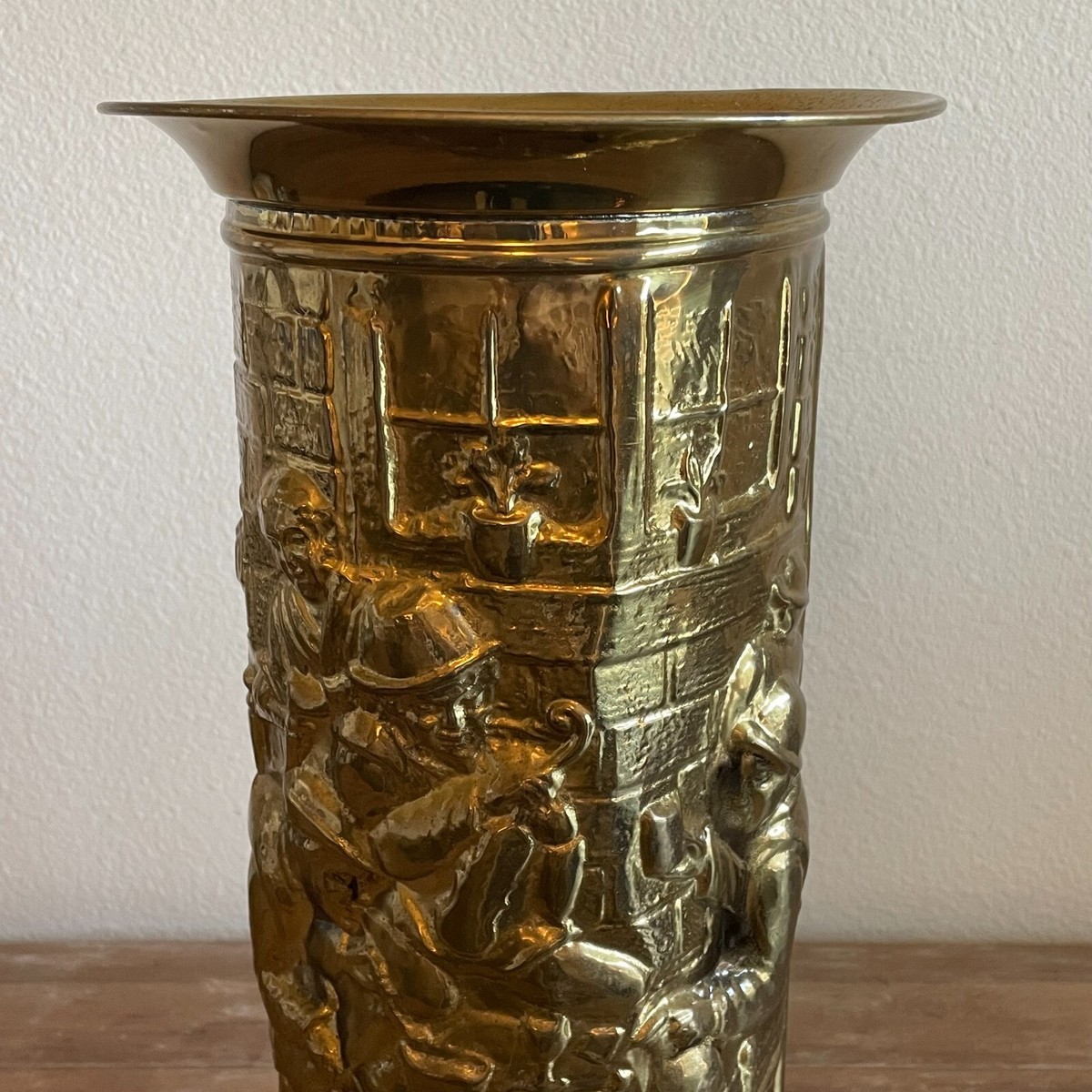 Vintage Embossed Brass Umbrella Cane Stand Lombard England | eBay