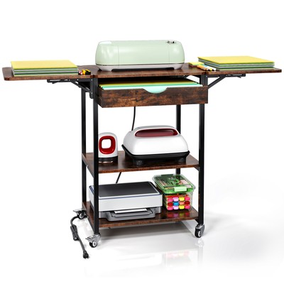 TC-HOMENY Foldable Heat Press Stand Heat Transfer Machine Table with Drawer