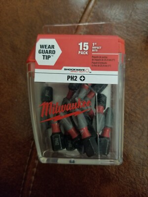 Milwaukee 48-32-5003 SHOCKWAVE Impact Phillips PH2 Bits 15 Pack Q1