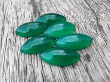 AAA Natural Green Onyx Marquise Shape Cabochon Loose Wholesale Gemstones