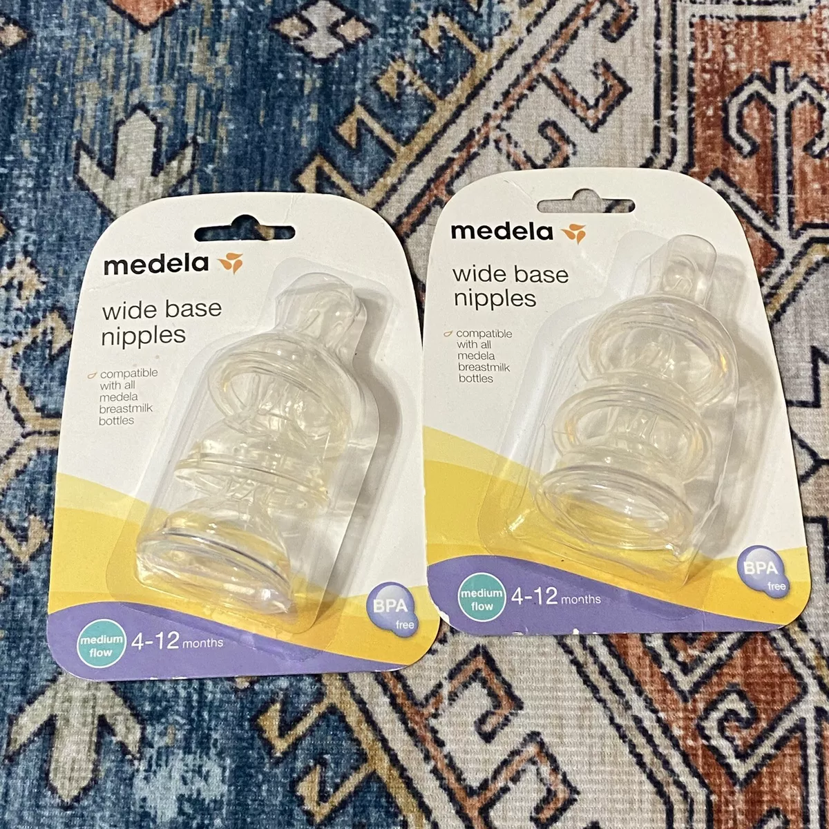 Medela Med Flow Wide Base Nipples 4-12 Months Pack Of 2