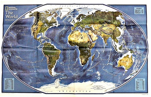 2005 2004 2006 2007 2008 WORLD Satellite View National Geographic Map - A3+ - Picture 3 of 3