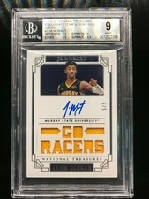 2019 Ja Morant National Treasures Rookie Patch Auto Team Slogan /5 ROY # BGS 9