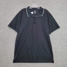 Oakley Men Polo Shirt XL Black Regular Fit Hydrolix Logo Short Sleeve READ