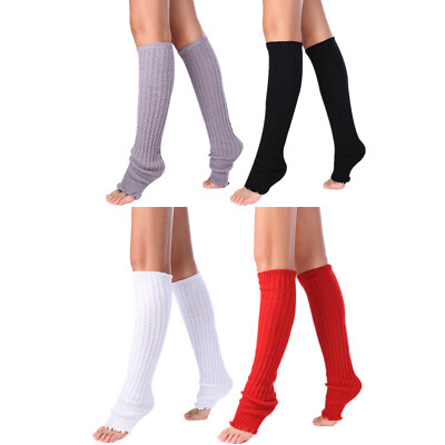 2 Pack Women Juniors Neon Ribbed Leg Warmers for 80s Eighty's Party Sports Yoga