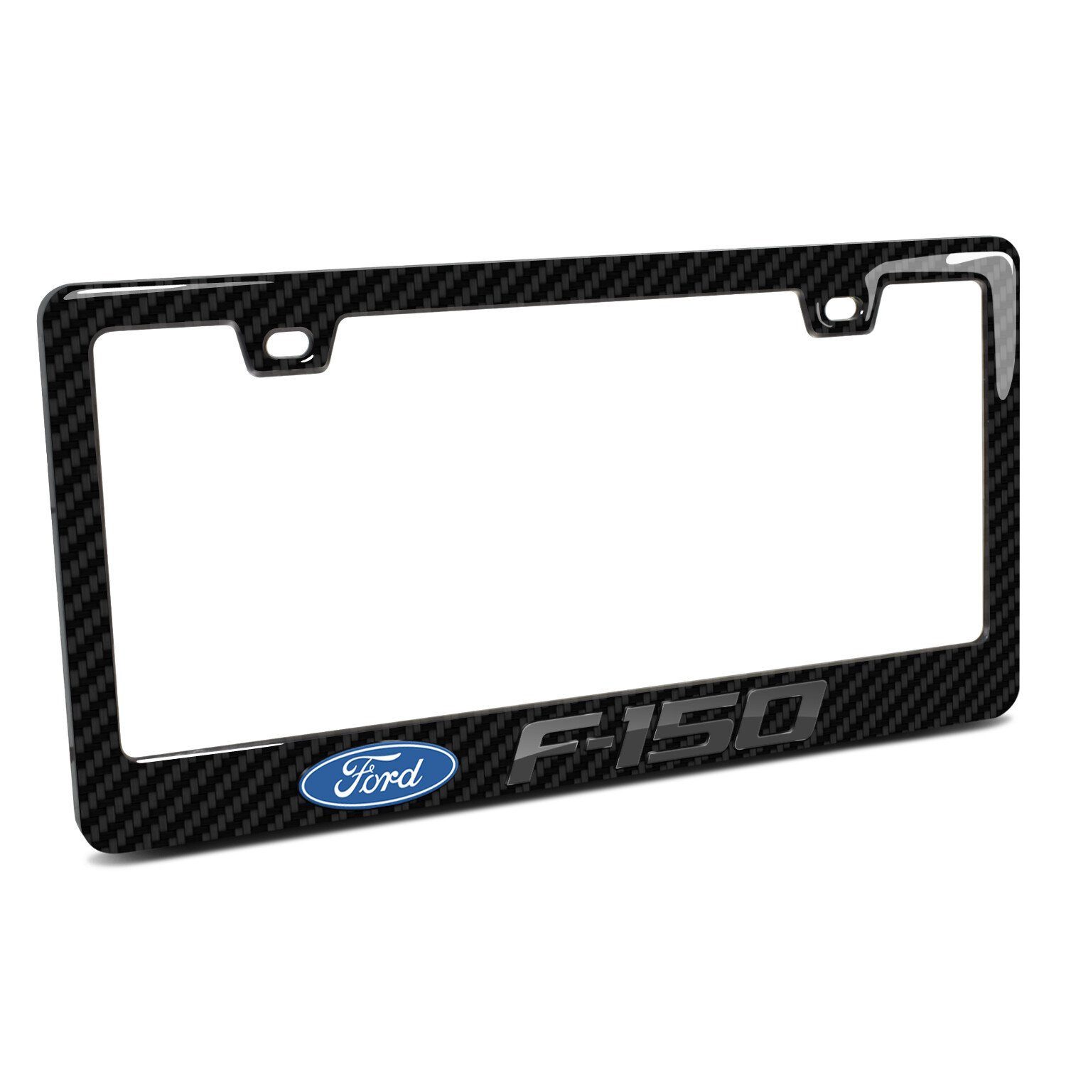 Ford F-150 3D Black Carbon Fiber License Plate Frame-image