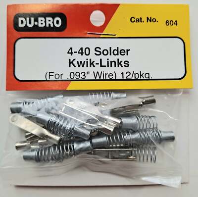 Du-Bro 4-40 Solder Kwik-Links for .093'' Wire (12 pack) #604