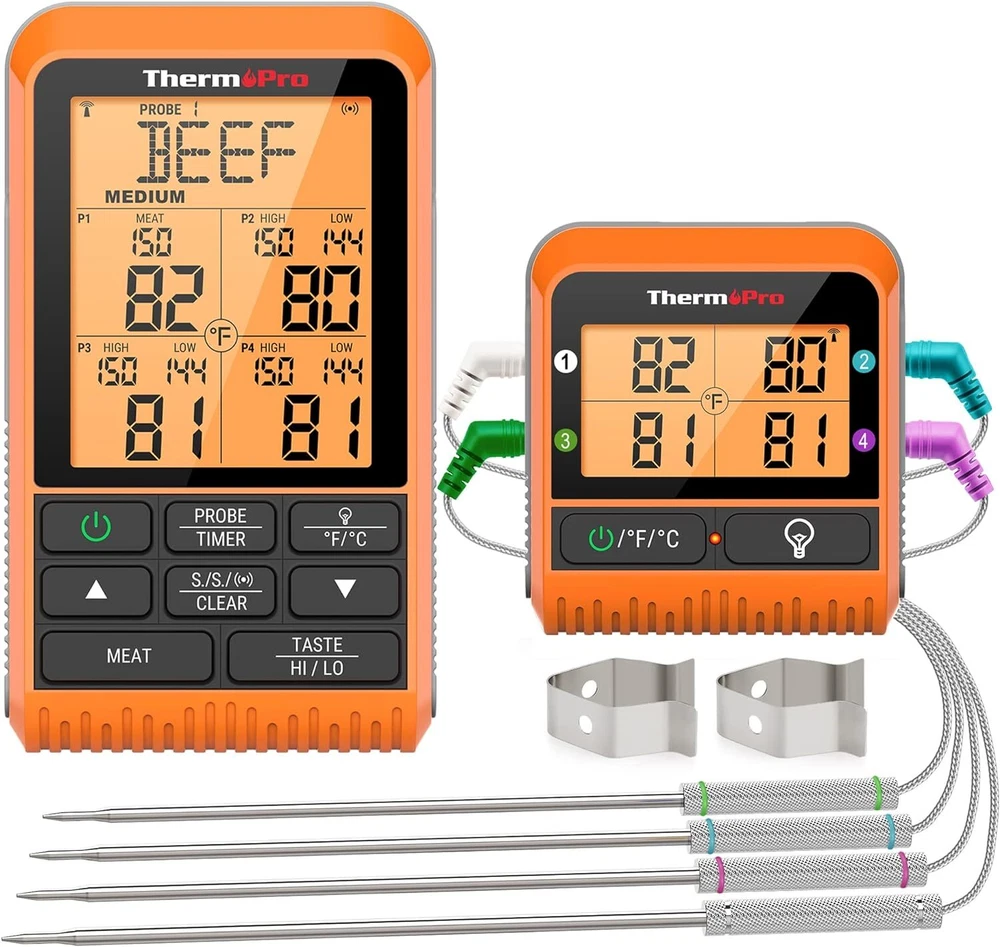 Meat Thermometer for Grilling and Smoking, 1000FT External Grill Thermometer