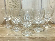 Set Of 6 ~ Clear Honeycomb Water Goblet Hazel Atlas Glass Company Circa 1930s